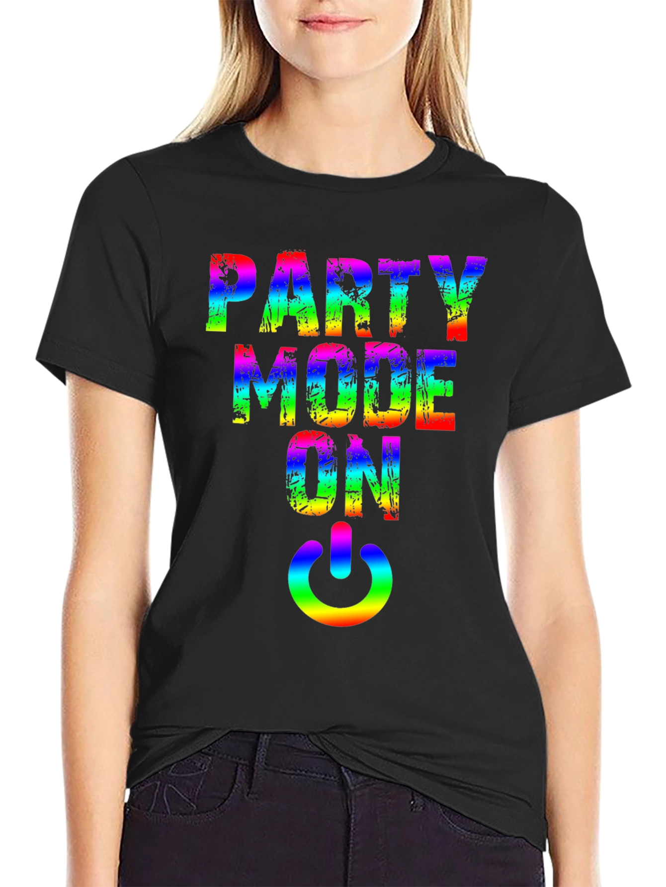 Party Mode On Rainbow Graphic Tee