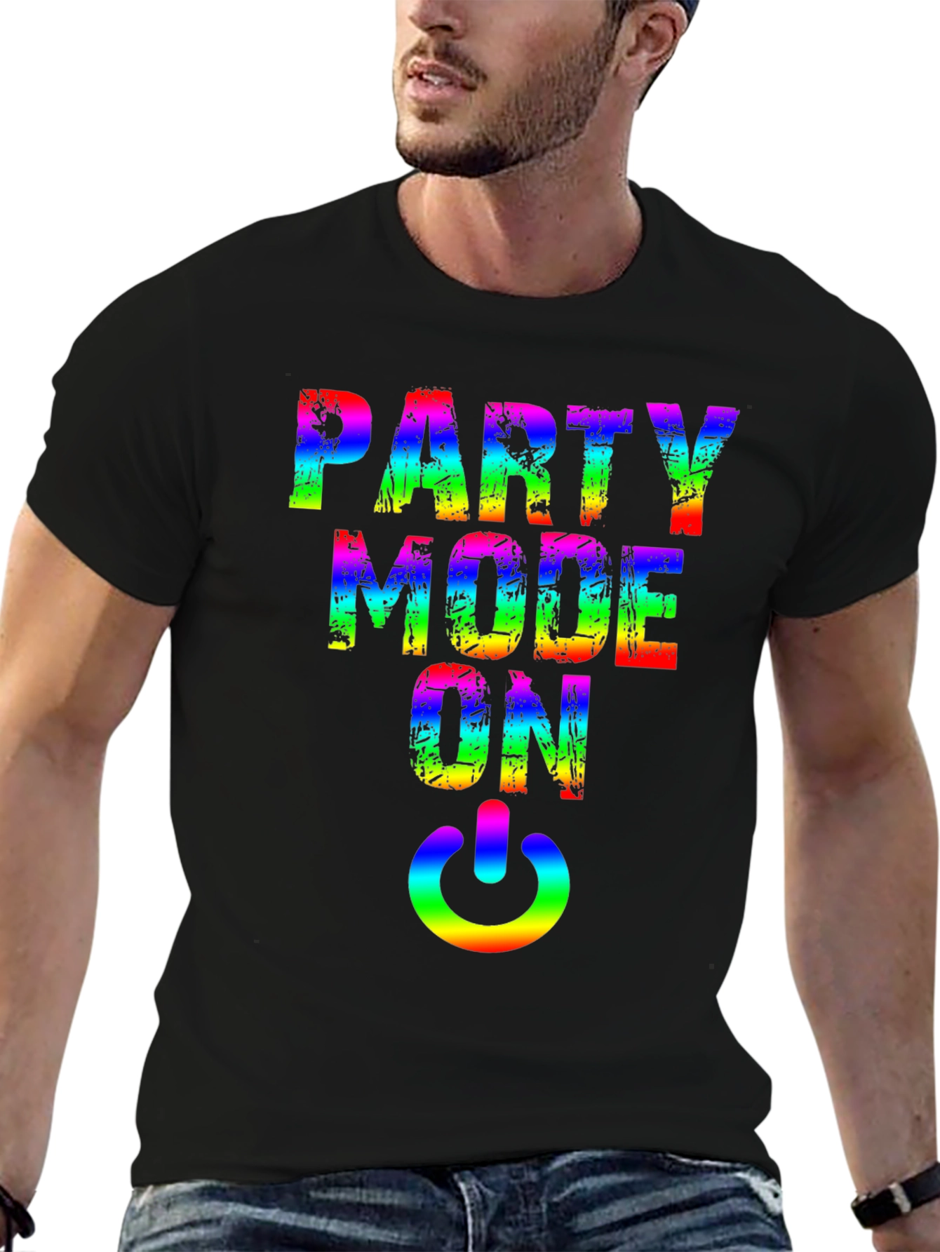 Party Mode On Rainbow Graphic Tee