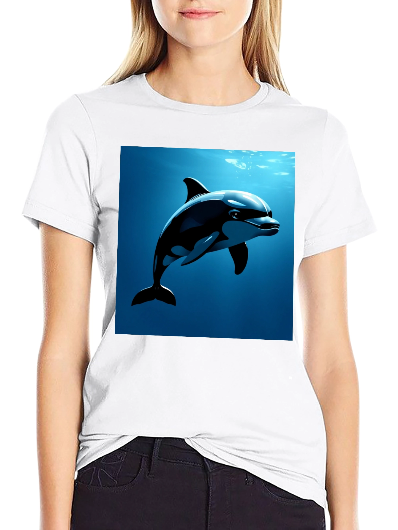 Dolphin Graphic Tee - Black