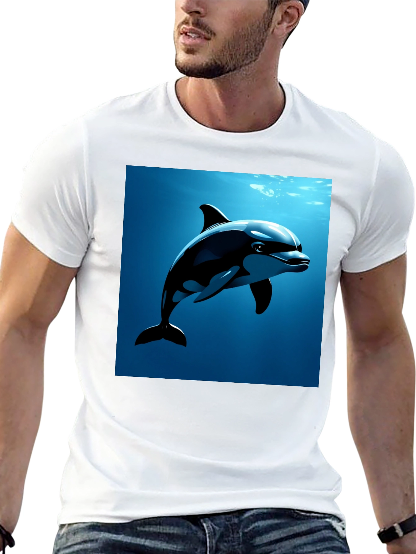 Dolphin Graphic Tee - Black