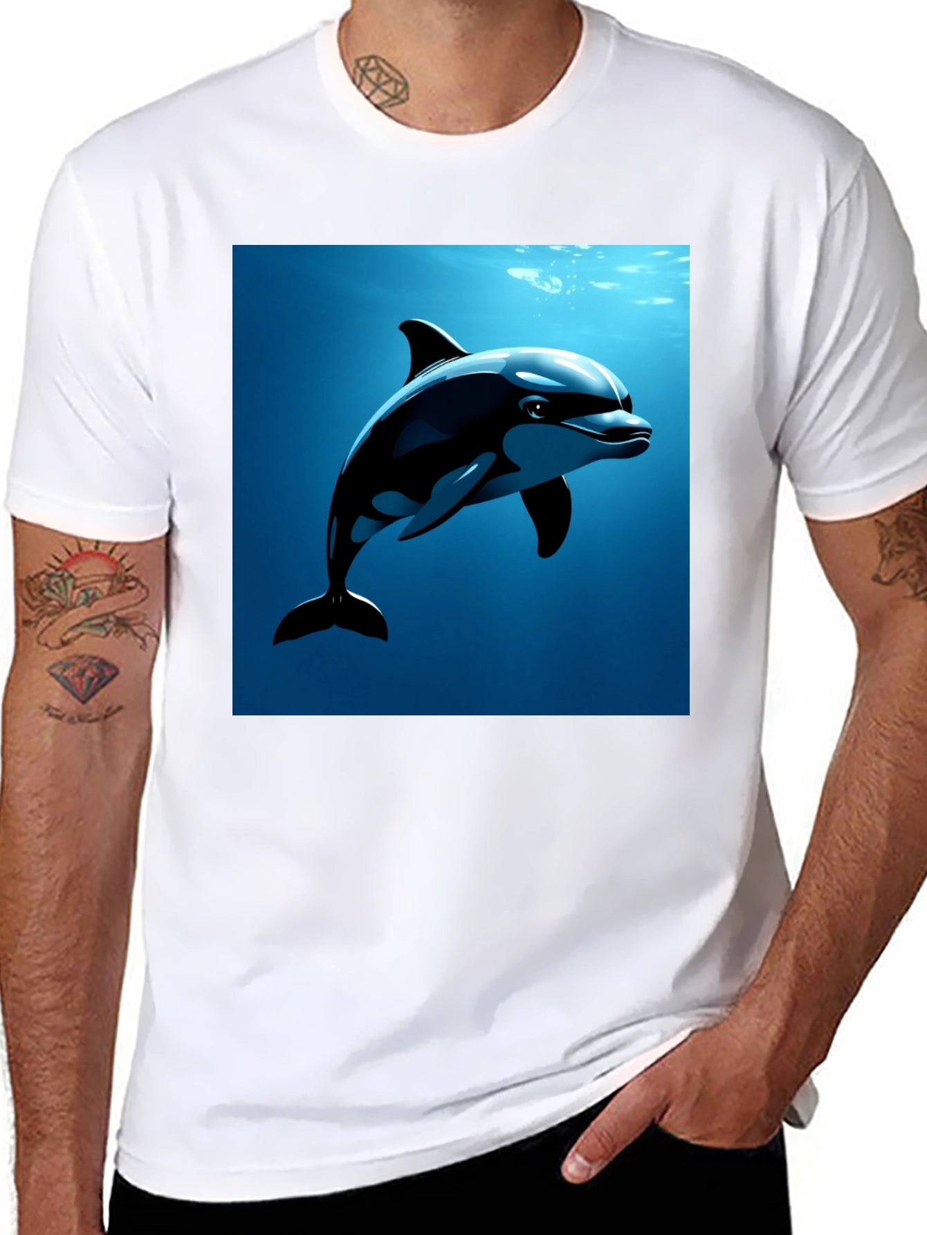 Dolphin Graphic Tee - Black