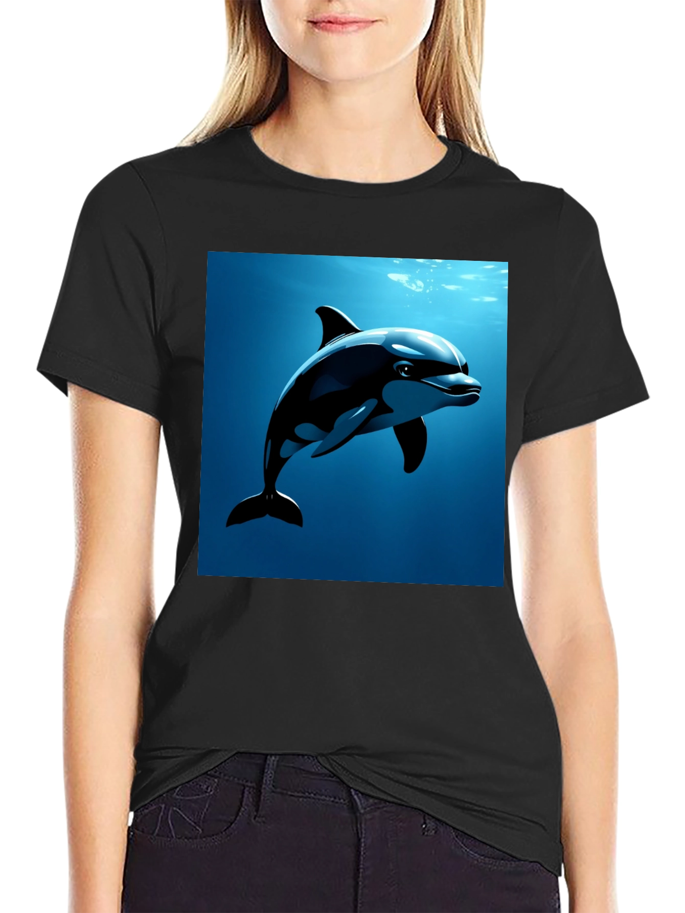 Dolphin Graphic Tee - Black