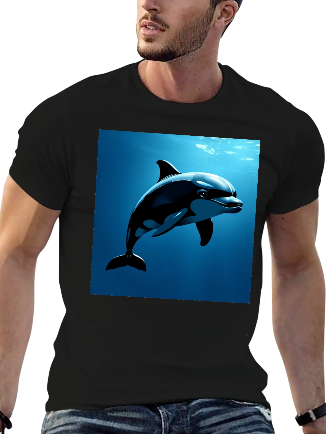 Dolphin Graphic Tee - Black