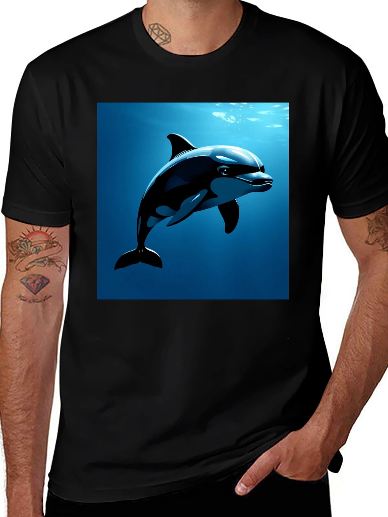 Dolphin Graphic Tee - Black