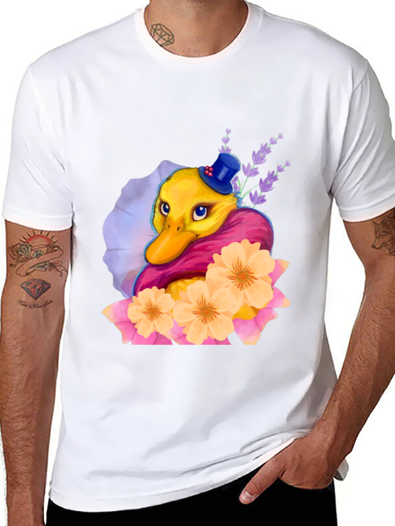 Duck T-Shirt with Flowers