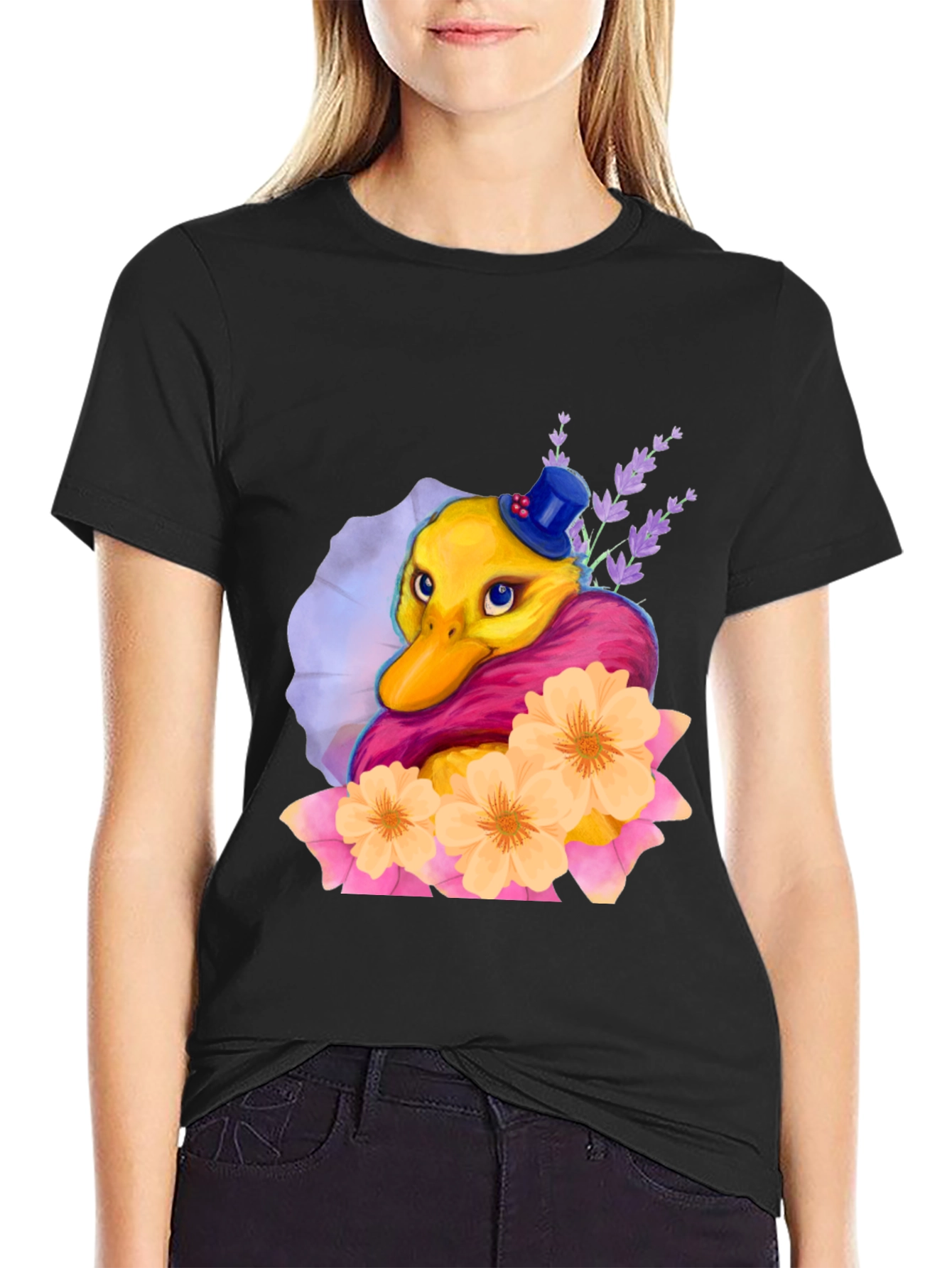 Duck T-Shirt with Flowers