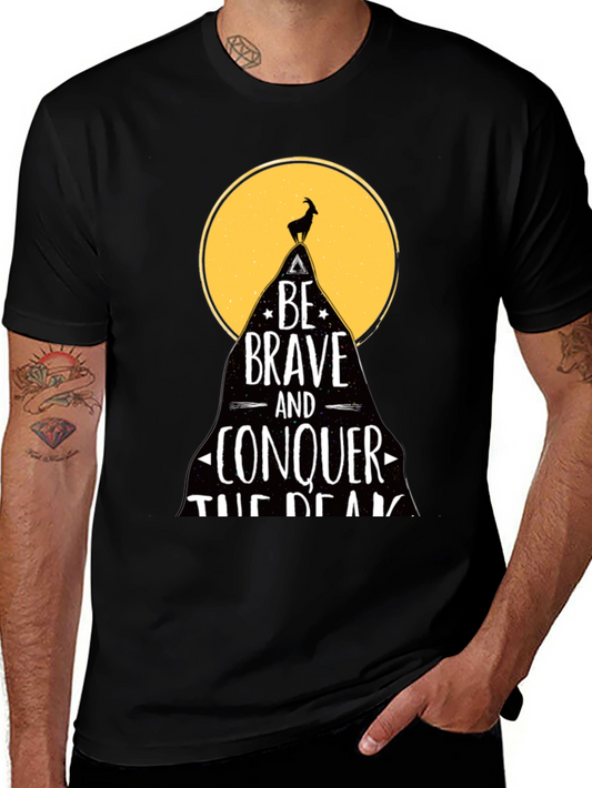 Be Brave T-Shirt - Mountain Goat Conquer Design