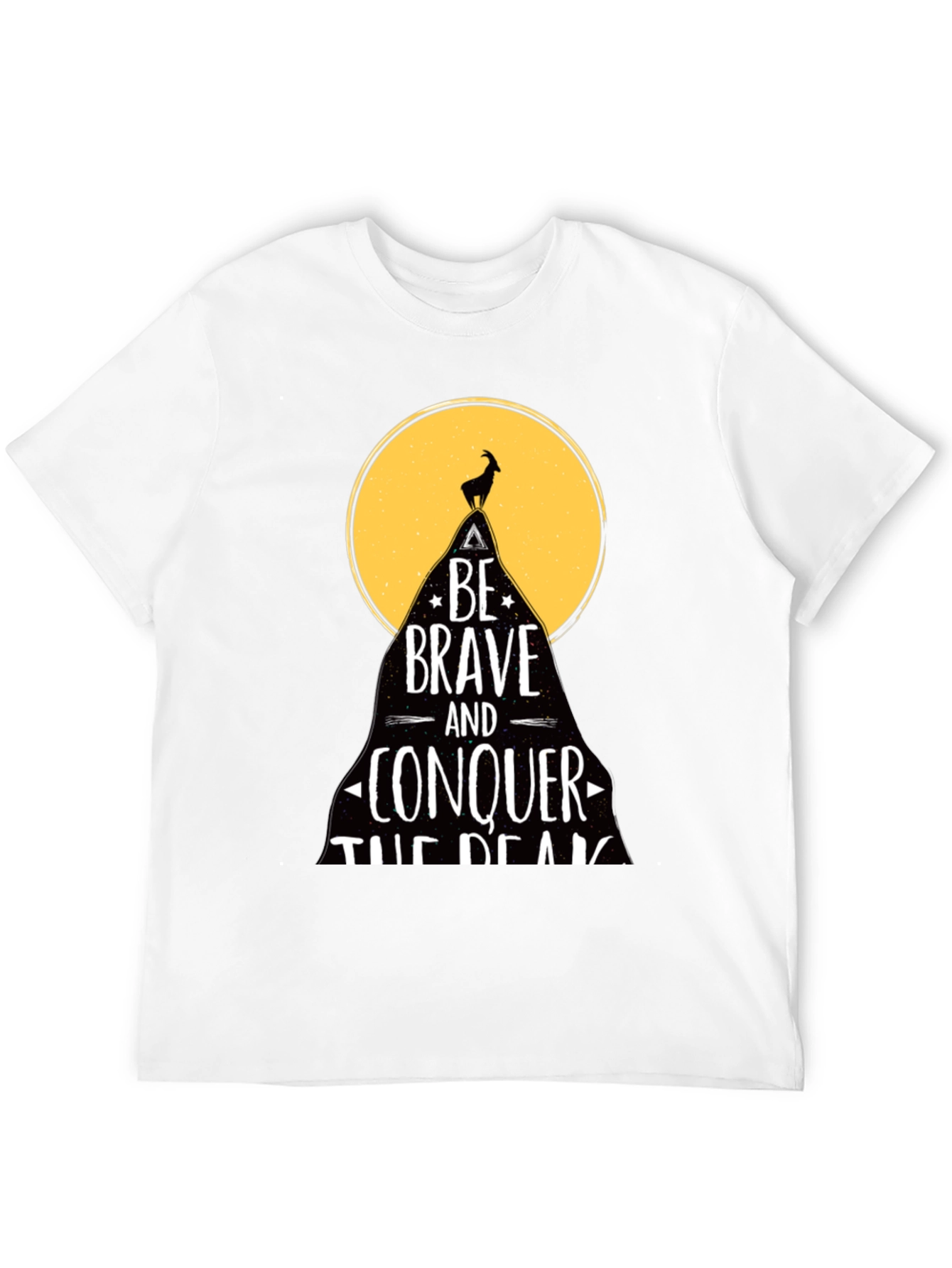 Be Brave T-Shirt - Mountain Goat Conquer Design