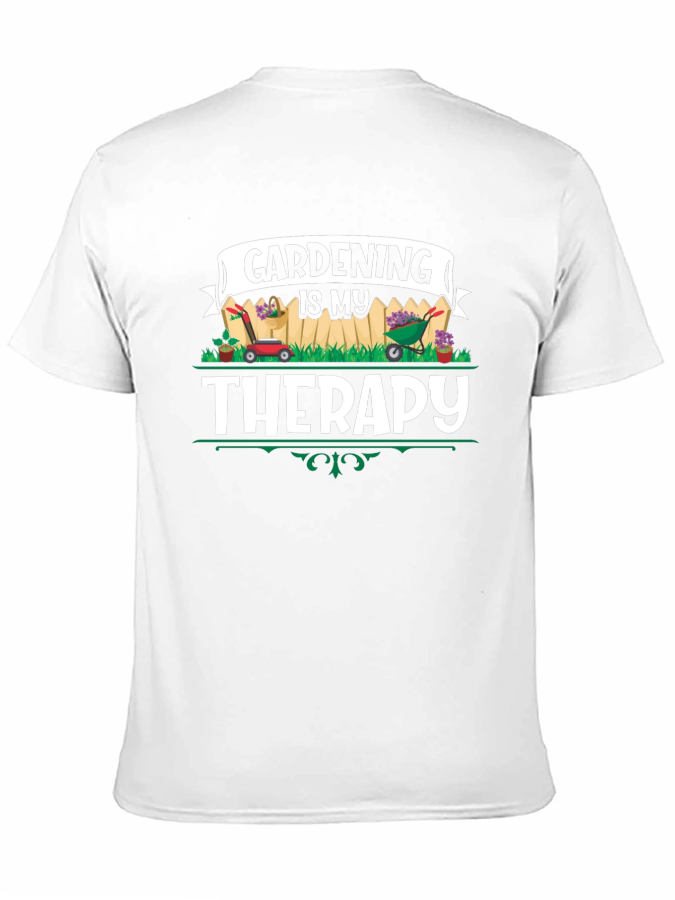 Gardening is My Therapy Black T-Shirt