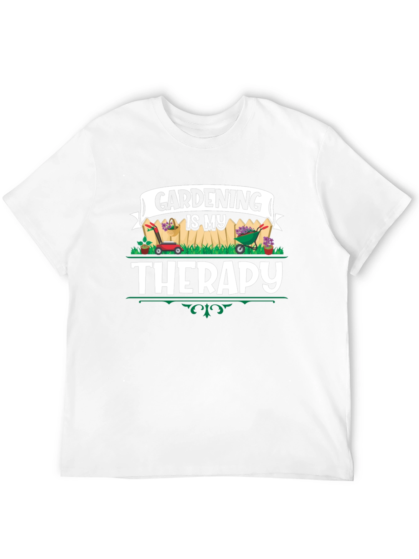 Gardening is My Therapy Black T-Shirt
