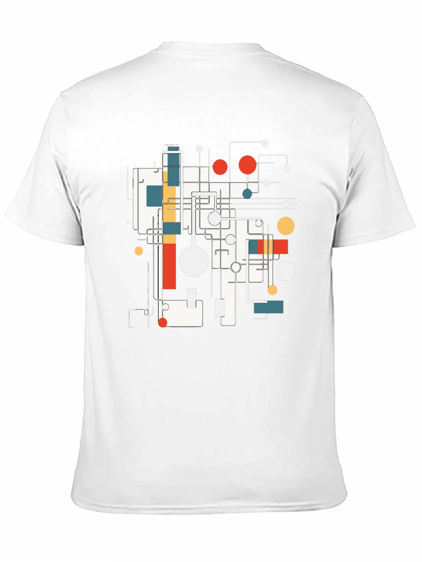 Abstract Geometric Design Black T-Shirt