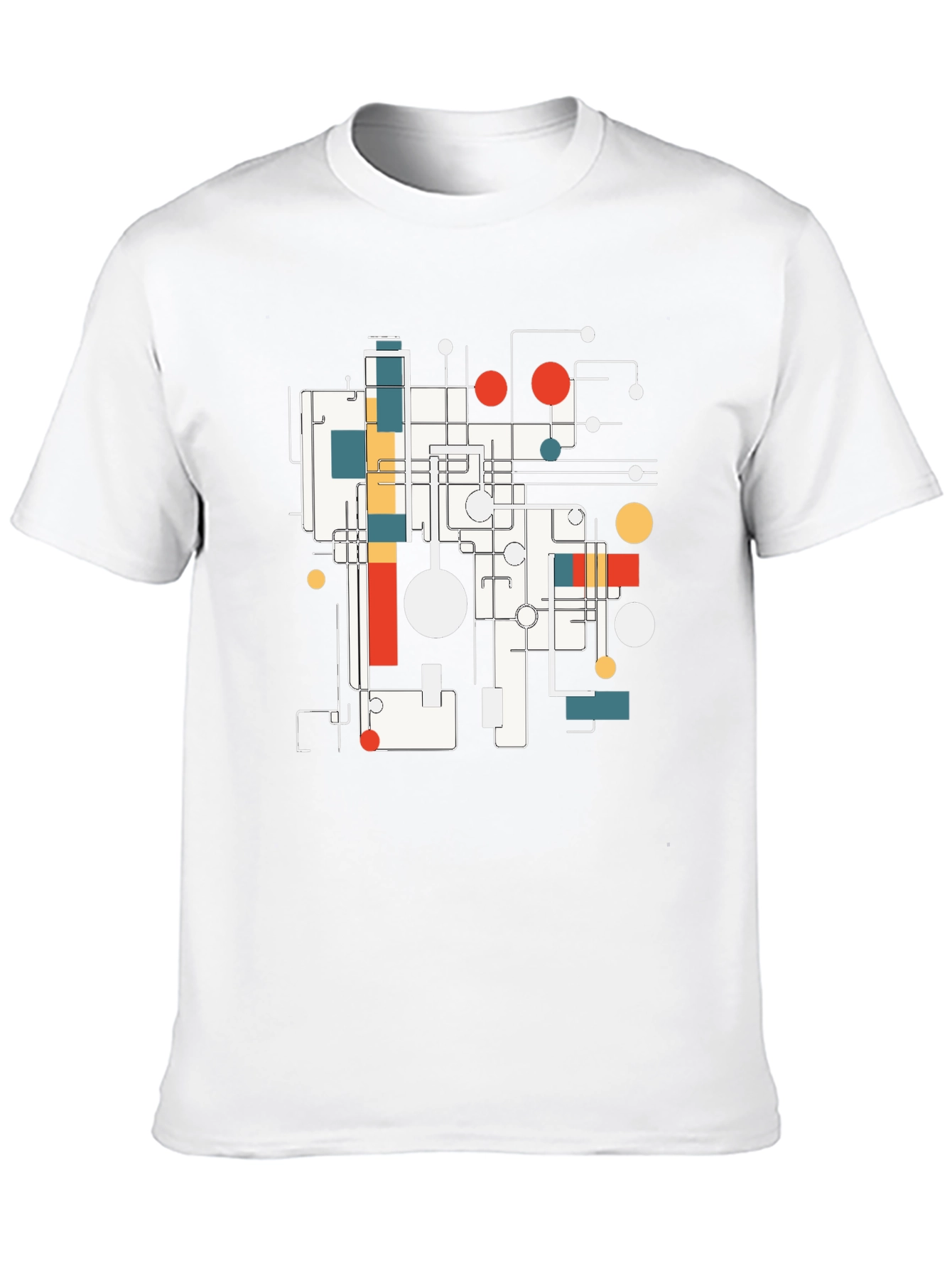 Abstract Geometric Design Black T-Shirt