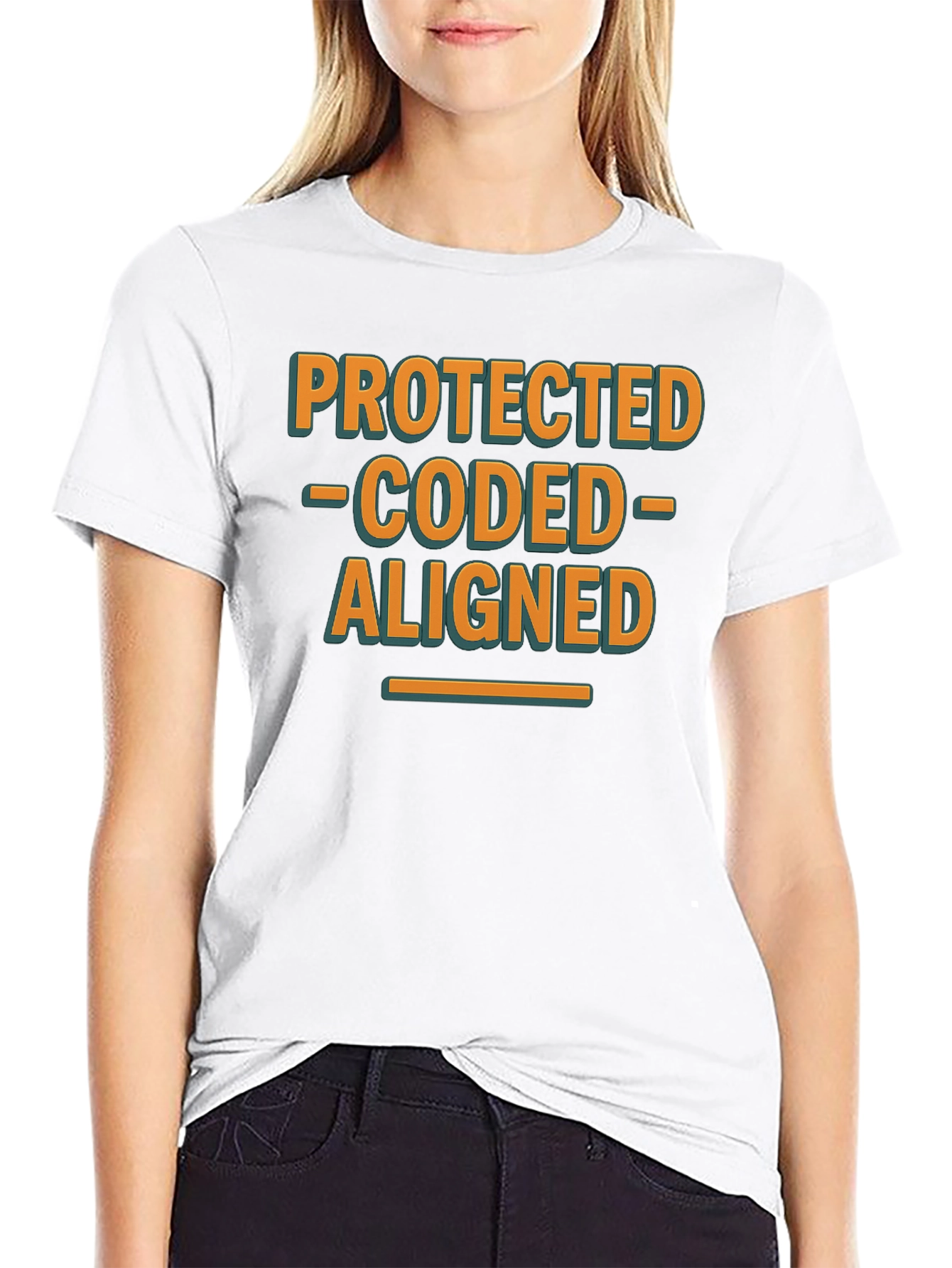 Protected Coded Aligned Graphic T-Shirt
