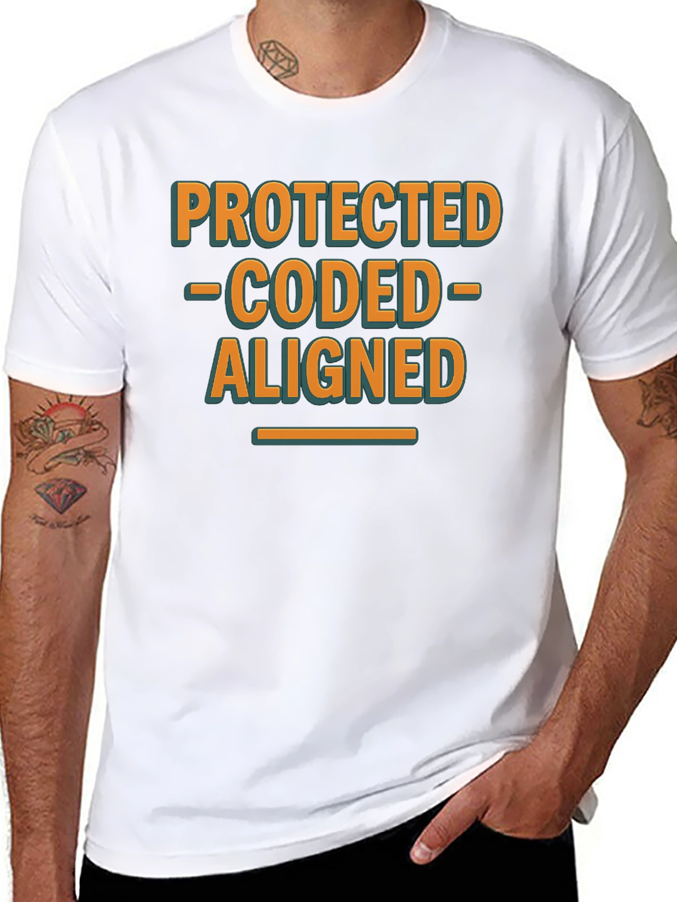 Protected Coded Aligned Graphic T-Shirt