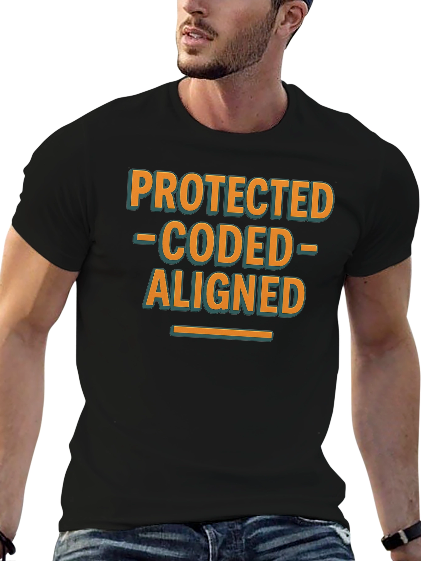 Protected Coded Aligned Graphic T-Shirt