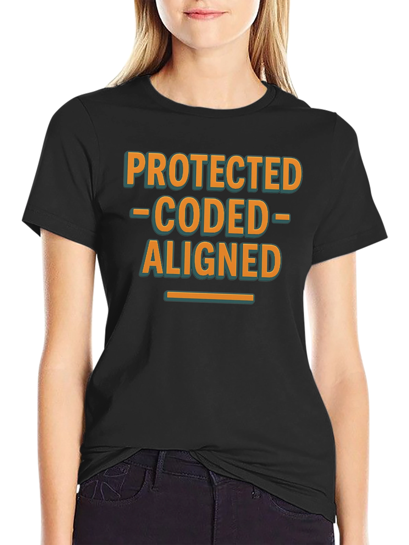 Protected Coded Aligned Graphic T-Shirt
