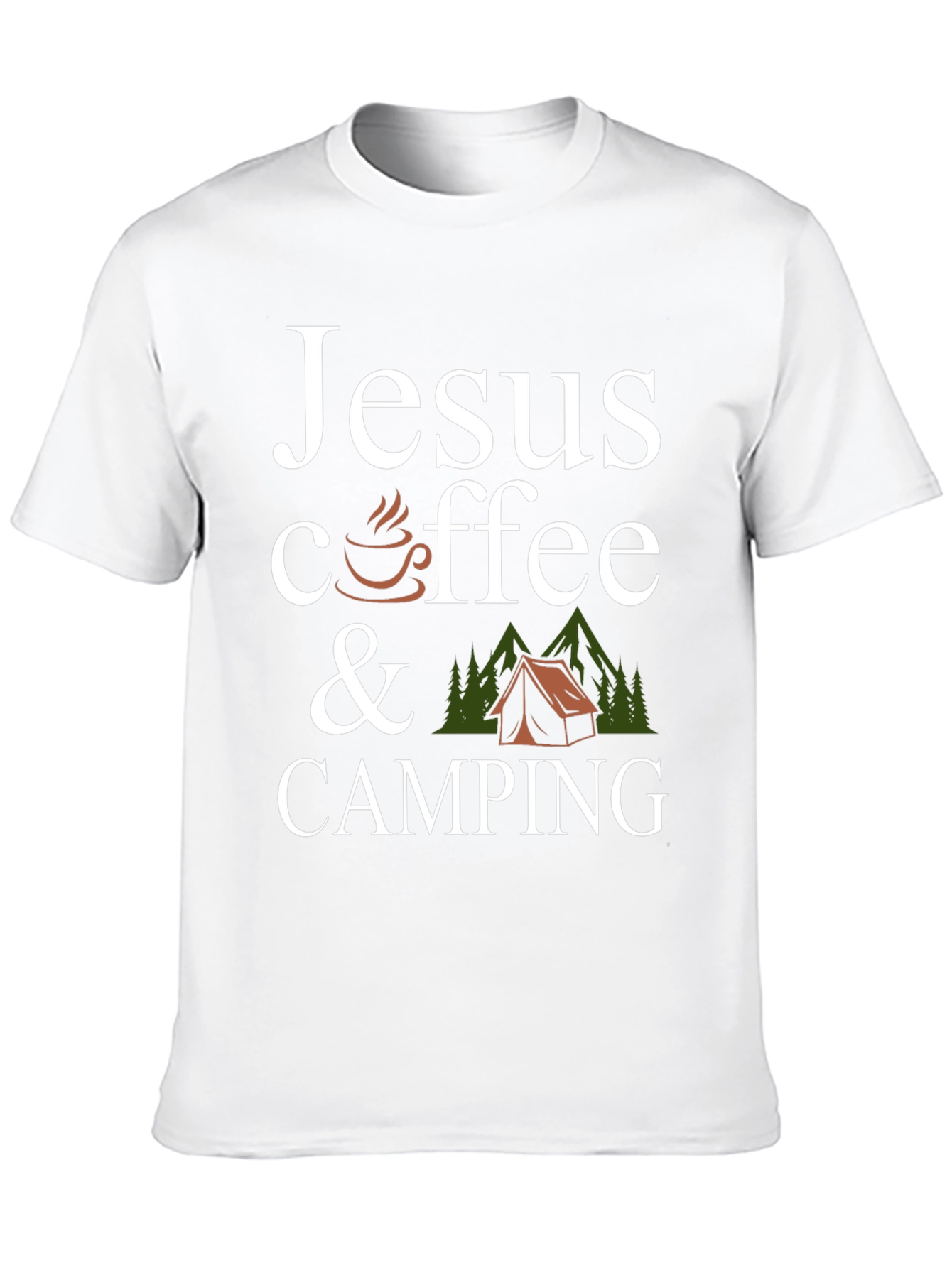 Jesus Coffee Camping Black Graphic T-Shirt