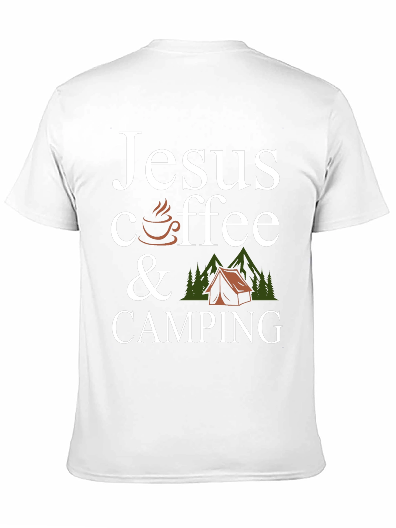 Jesus Coffee Camping Black Graphic T-Shirt
