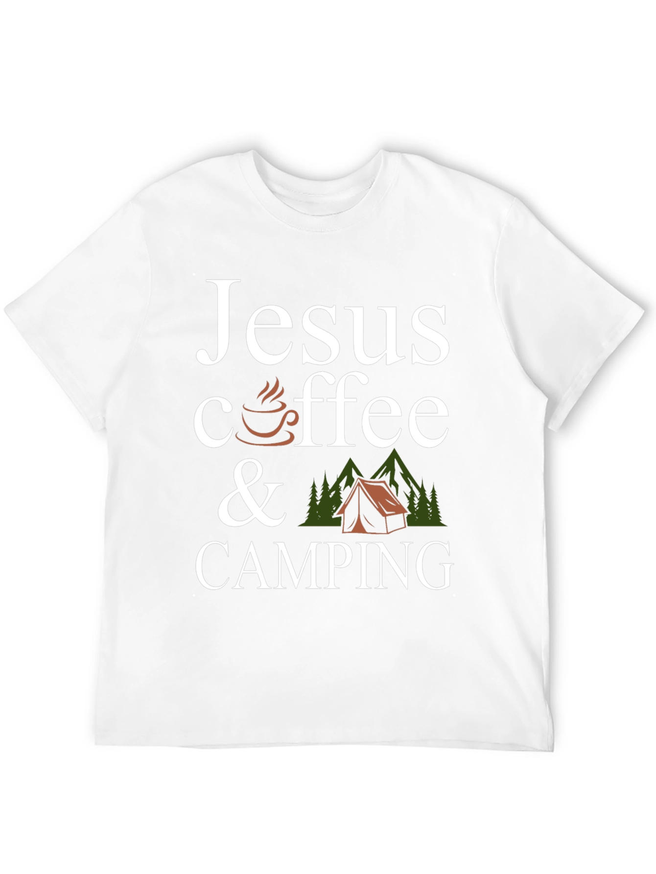 Jesus Coffee Camping Black Graphic T-Shirt