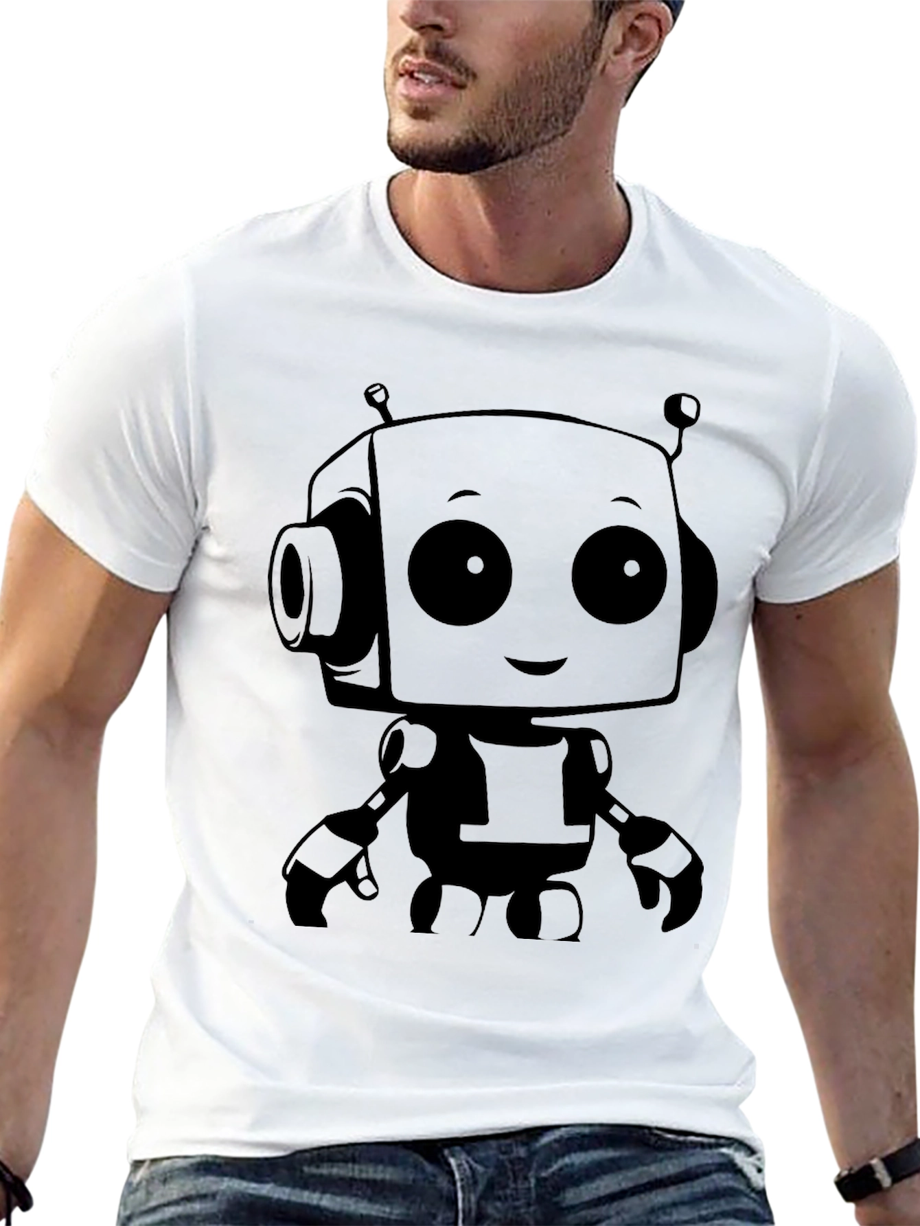 Robot Graphic Print T-Shirt