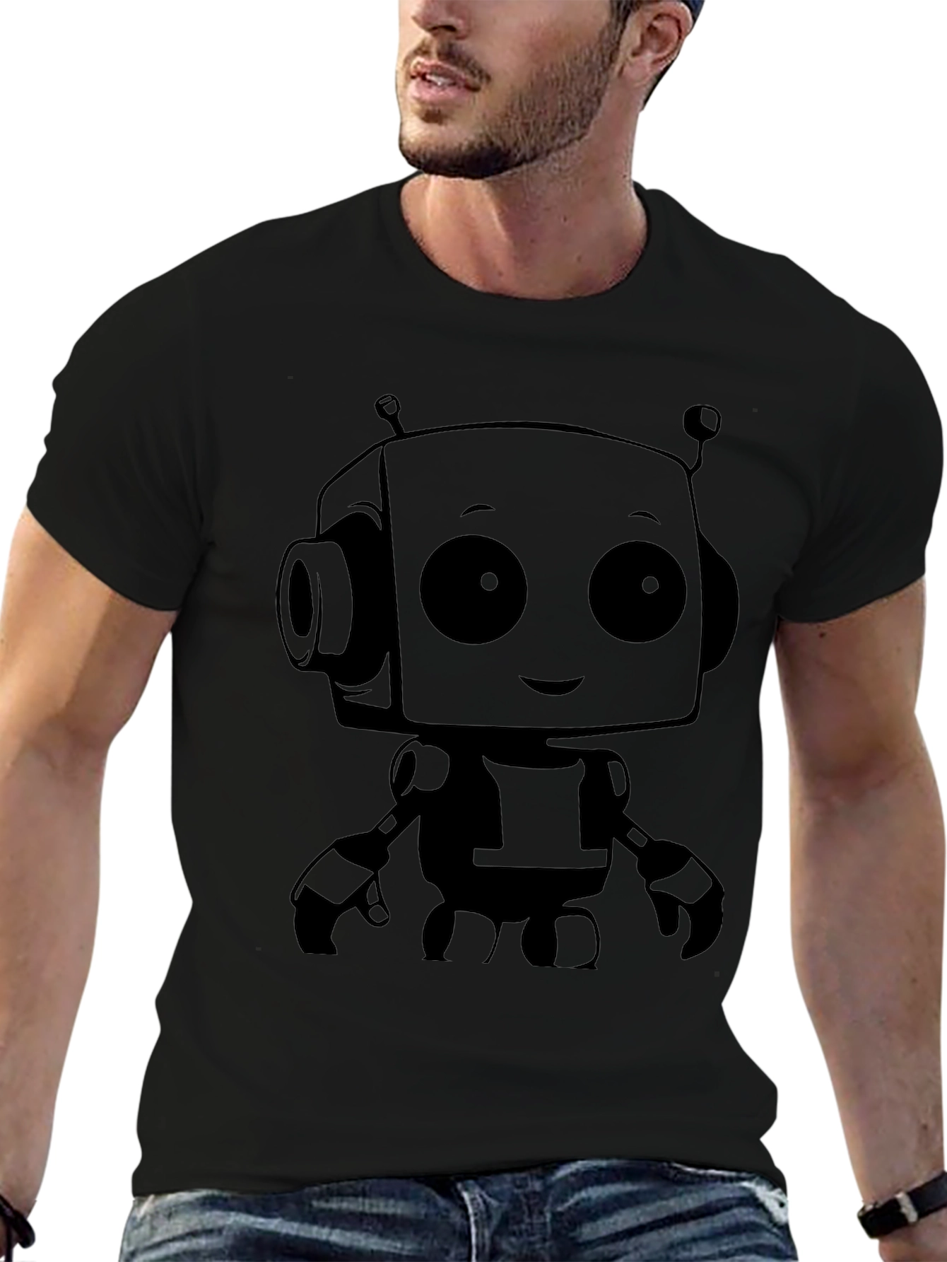 Robot Graphic Print T-Shirt