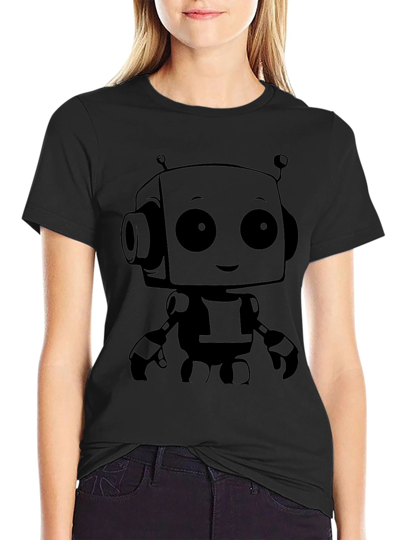 Robot Graphic Print T-Shirt