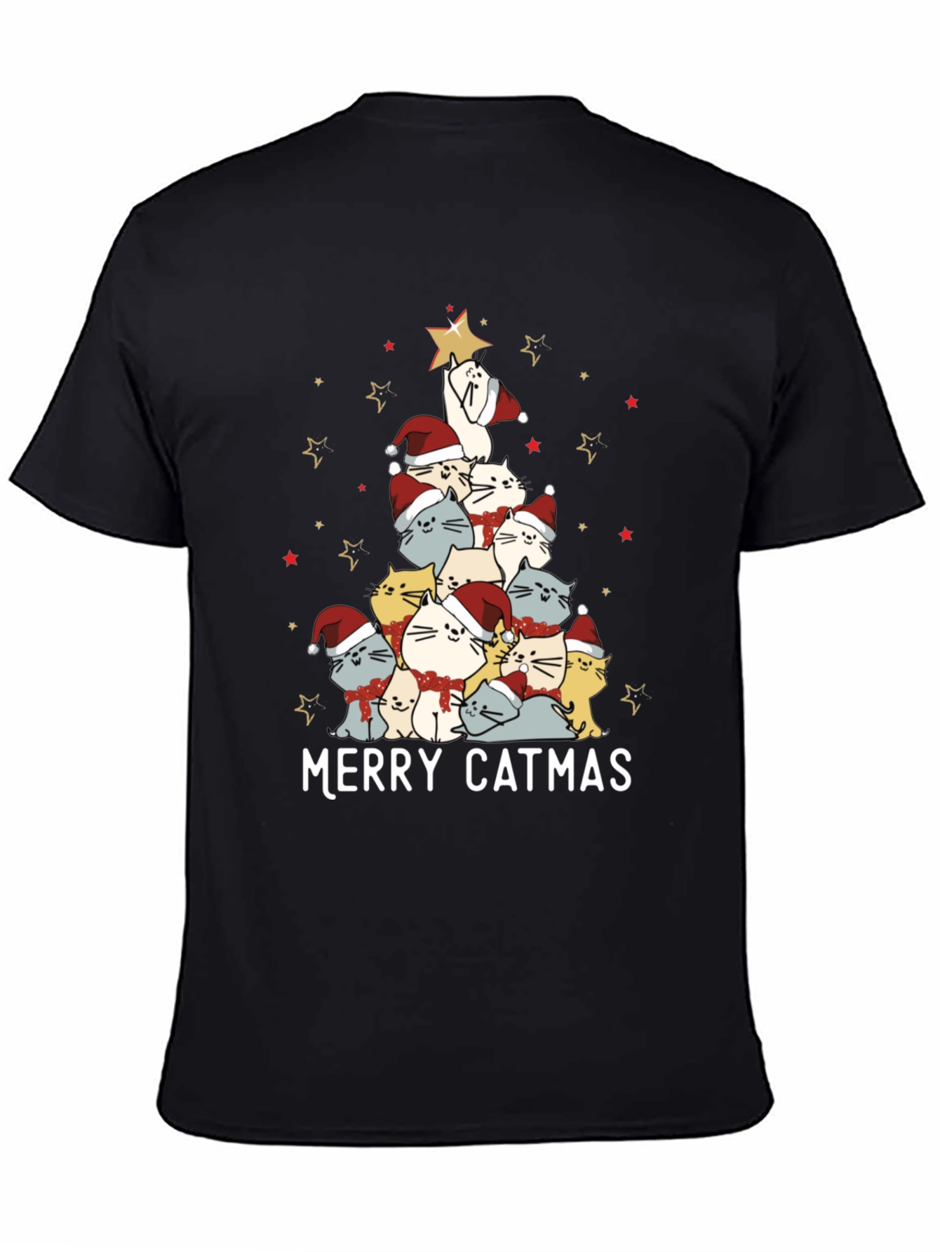 Merry Catmas Cat Christmas Tree T-Shirt