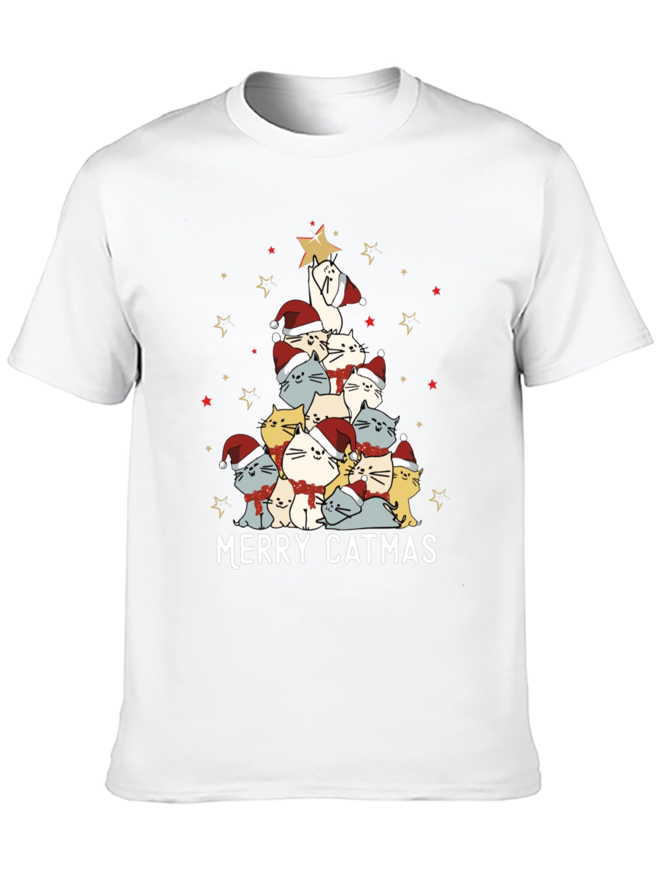 Merry Catmas Cat Christmas Tree T-Shirt
