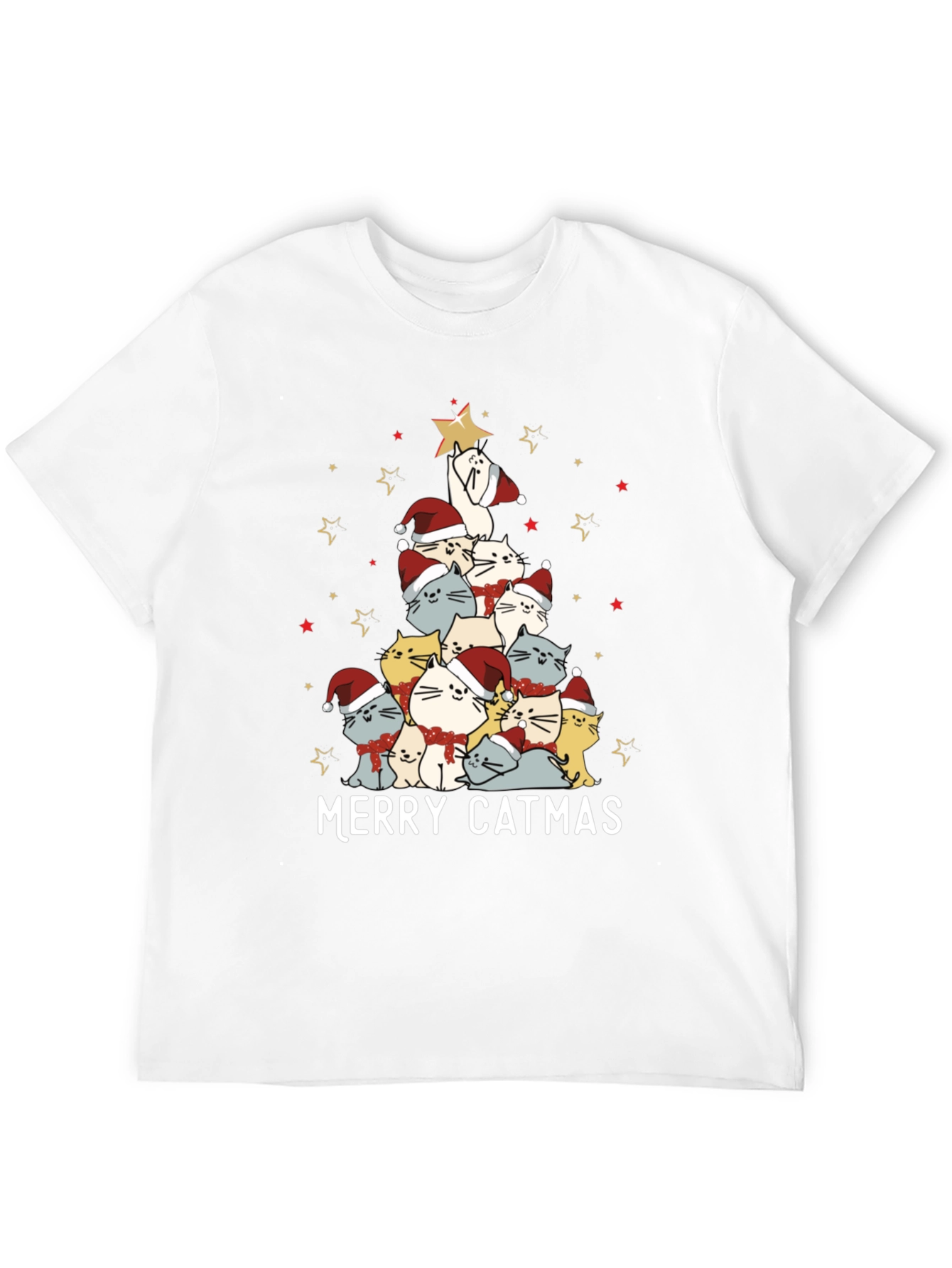 Merry Catmas Cat Christmas Tree T-Shirt