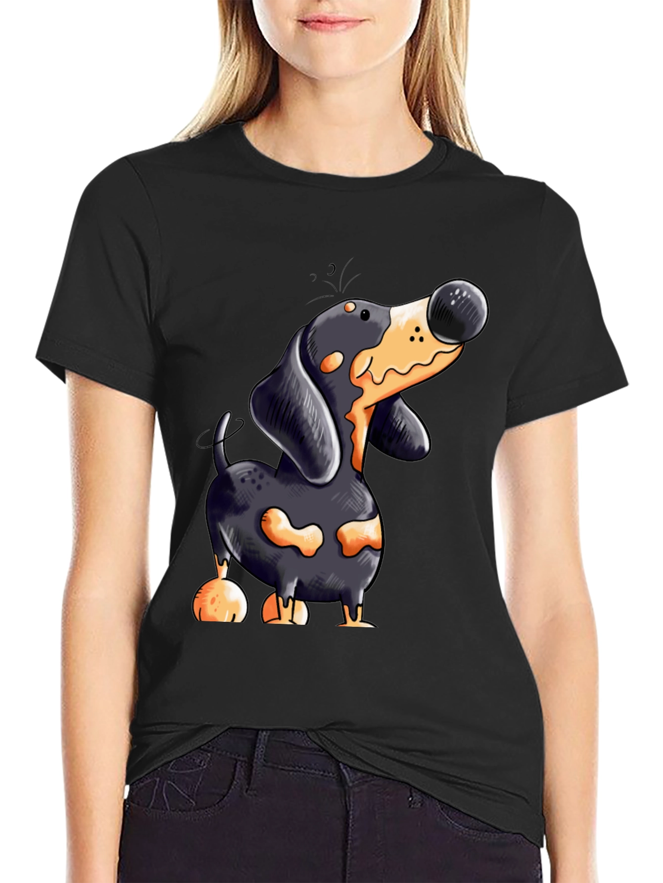 Cartoon Dachshund T-Shirt | Unique Dog Lover Tee