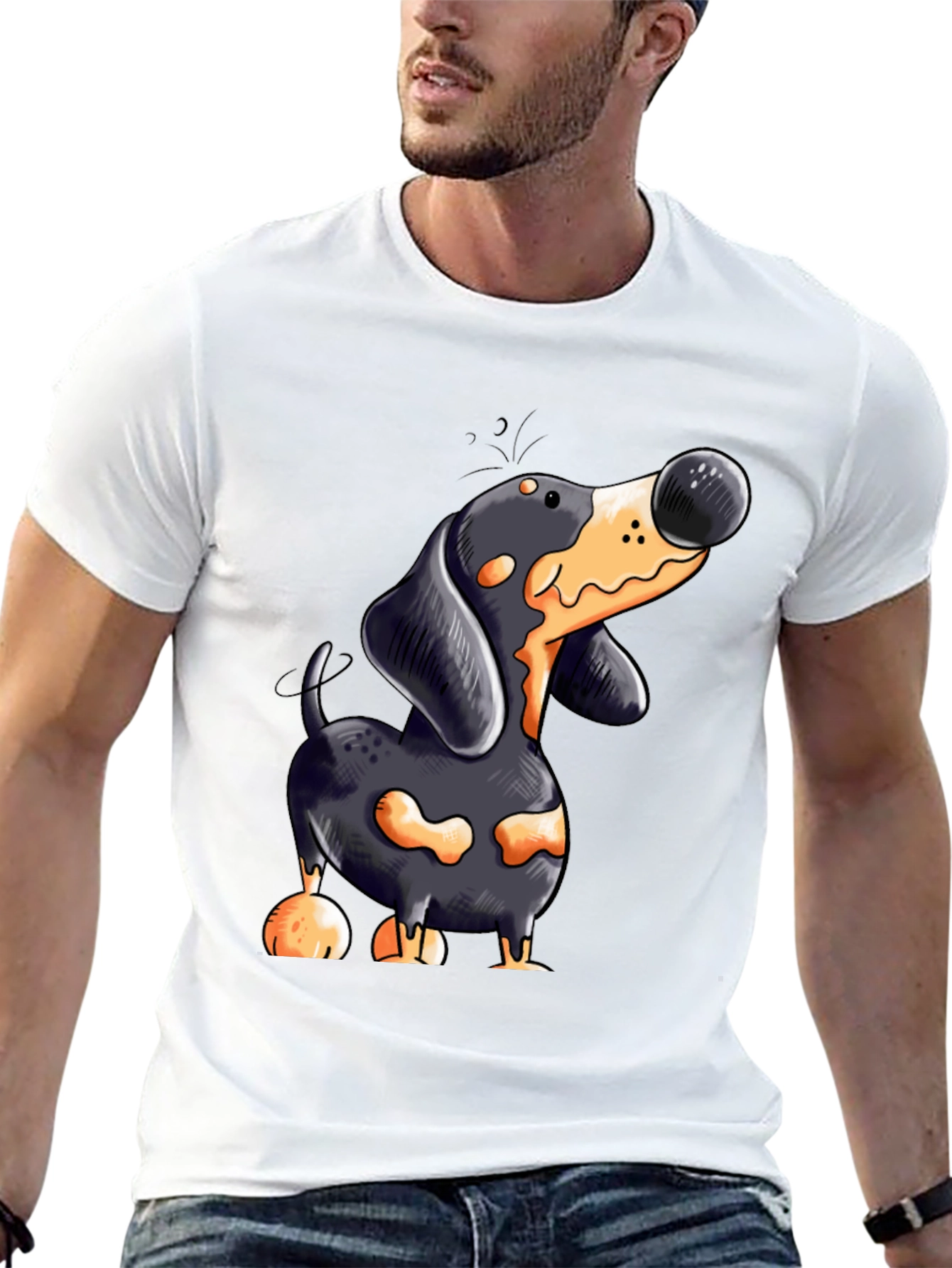 Cartoon Dachshund T-Shirt | Unique Dog Lover Tee
