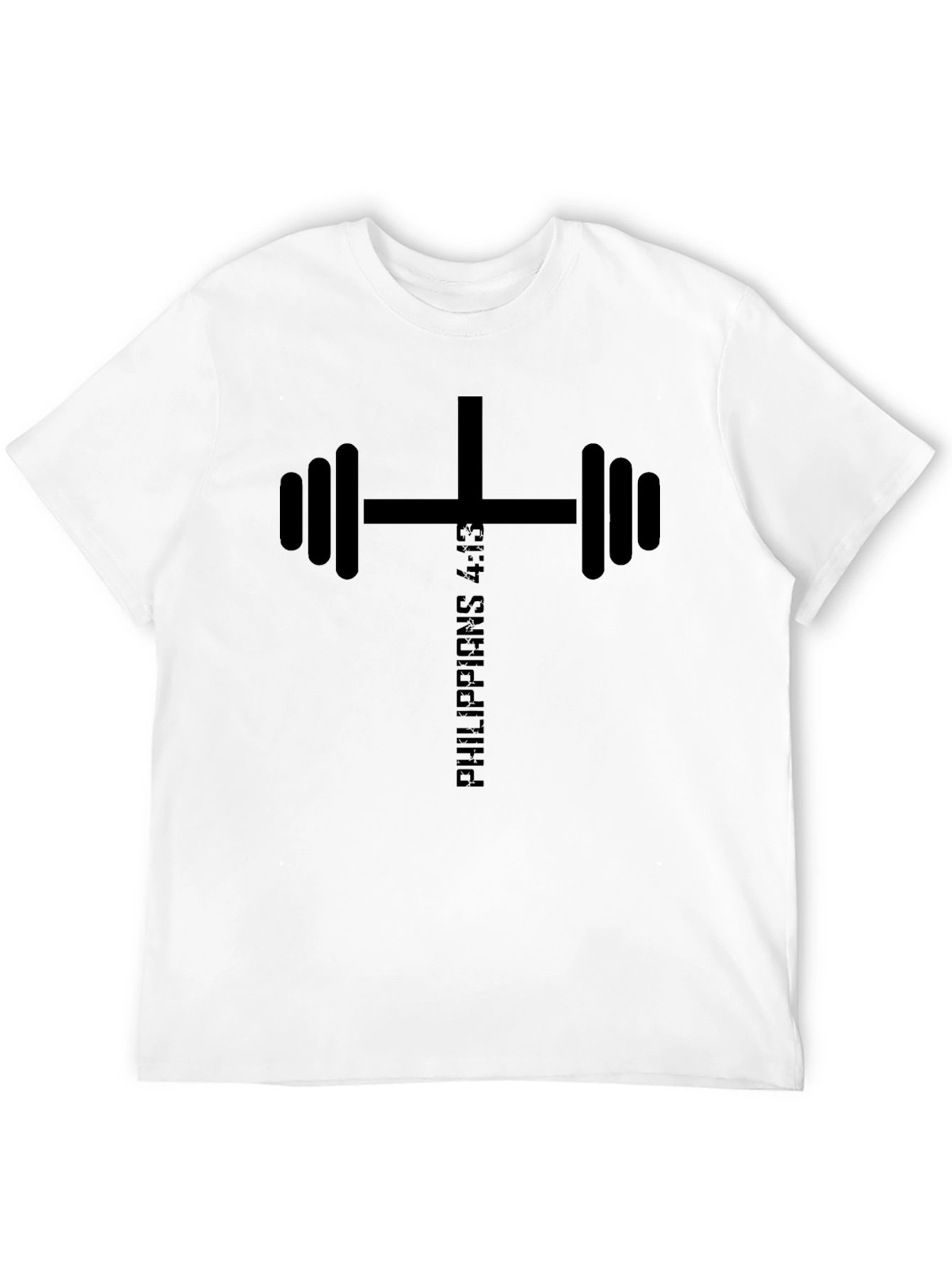 Philippians 4:13 Cross Barbell T-Shirt
