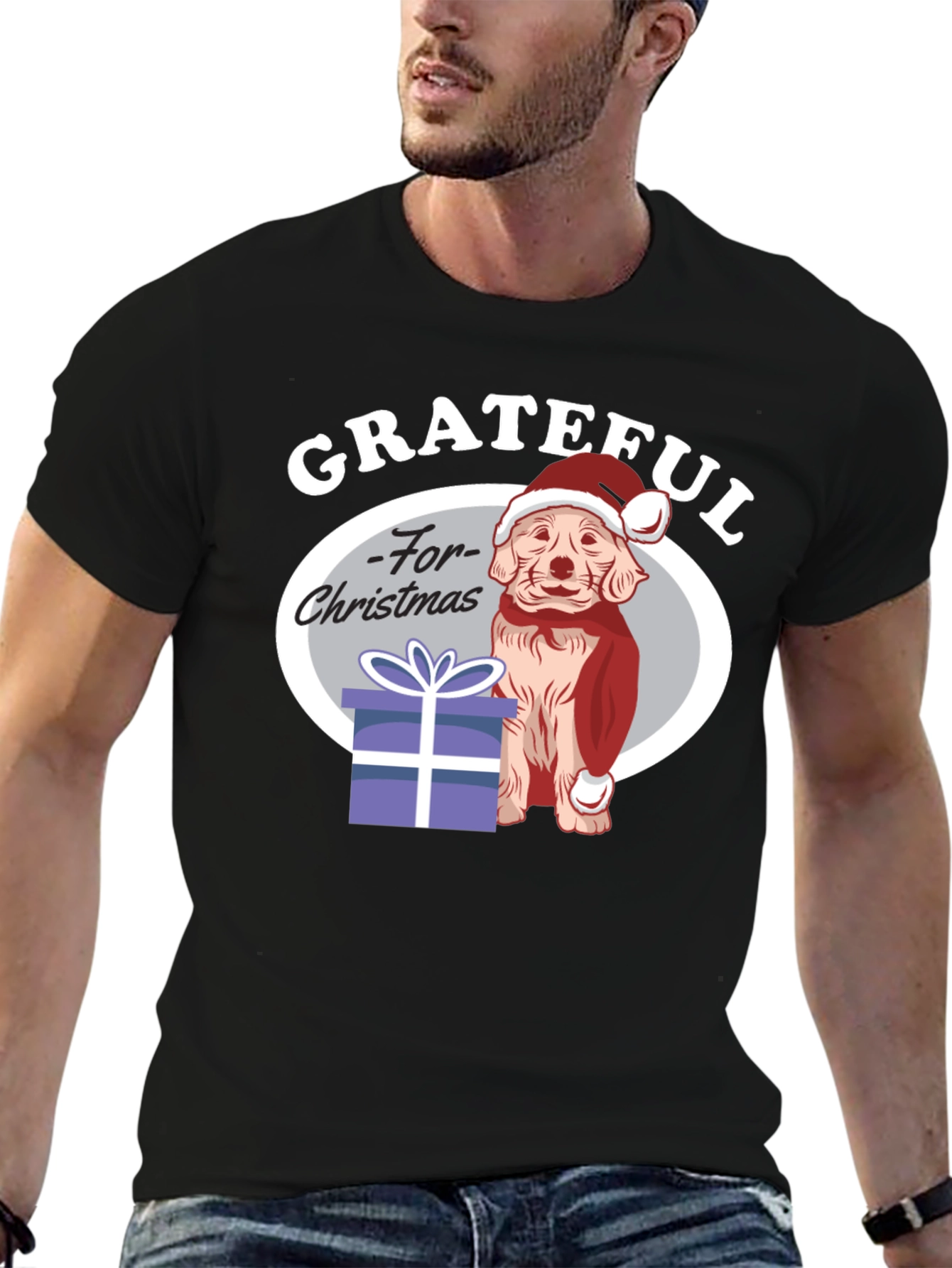 Grateful for Christmas Dog T-Shirt