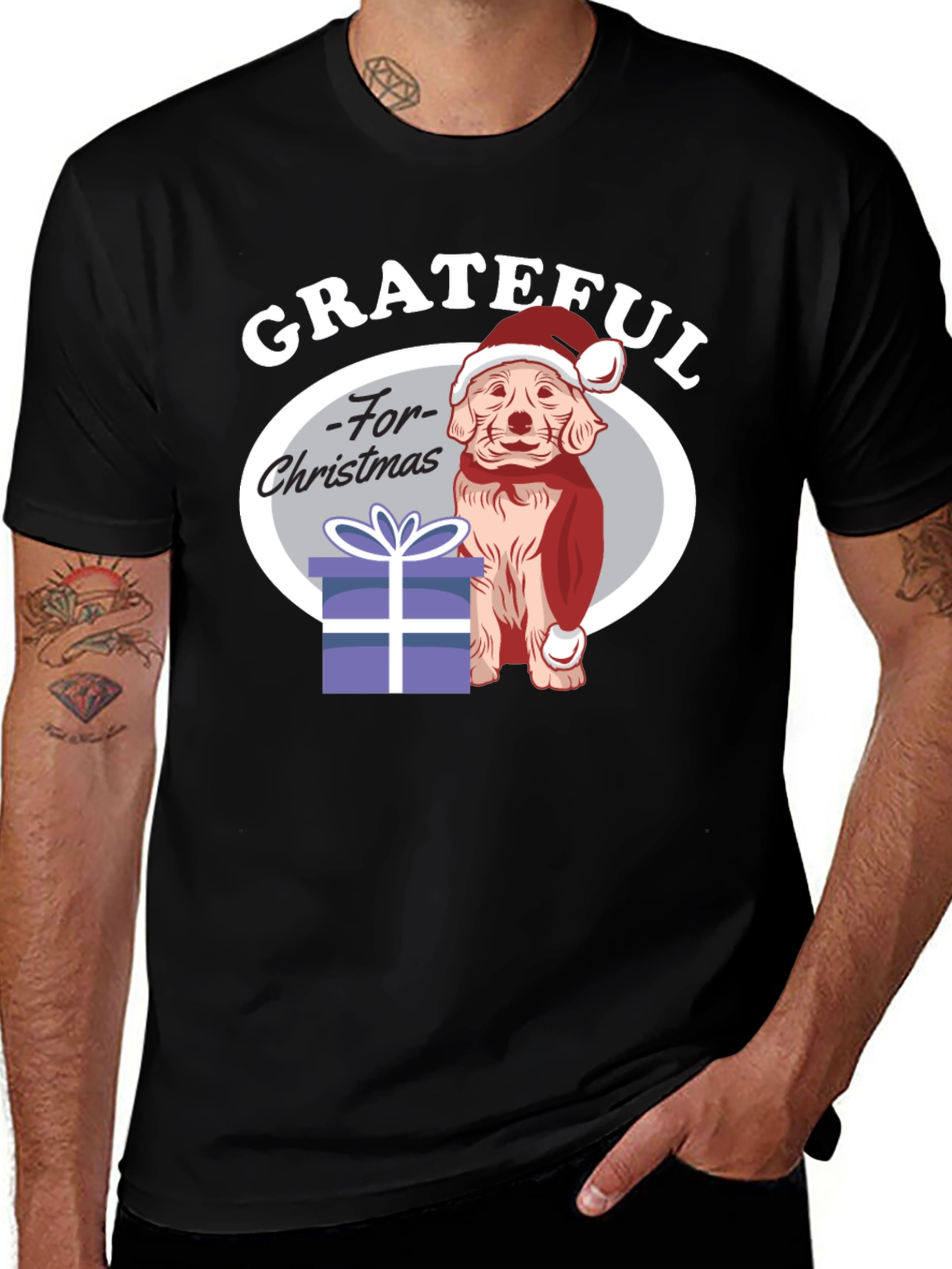Grateful for Christmas Dog T-Shirt
