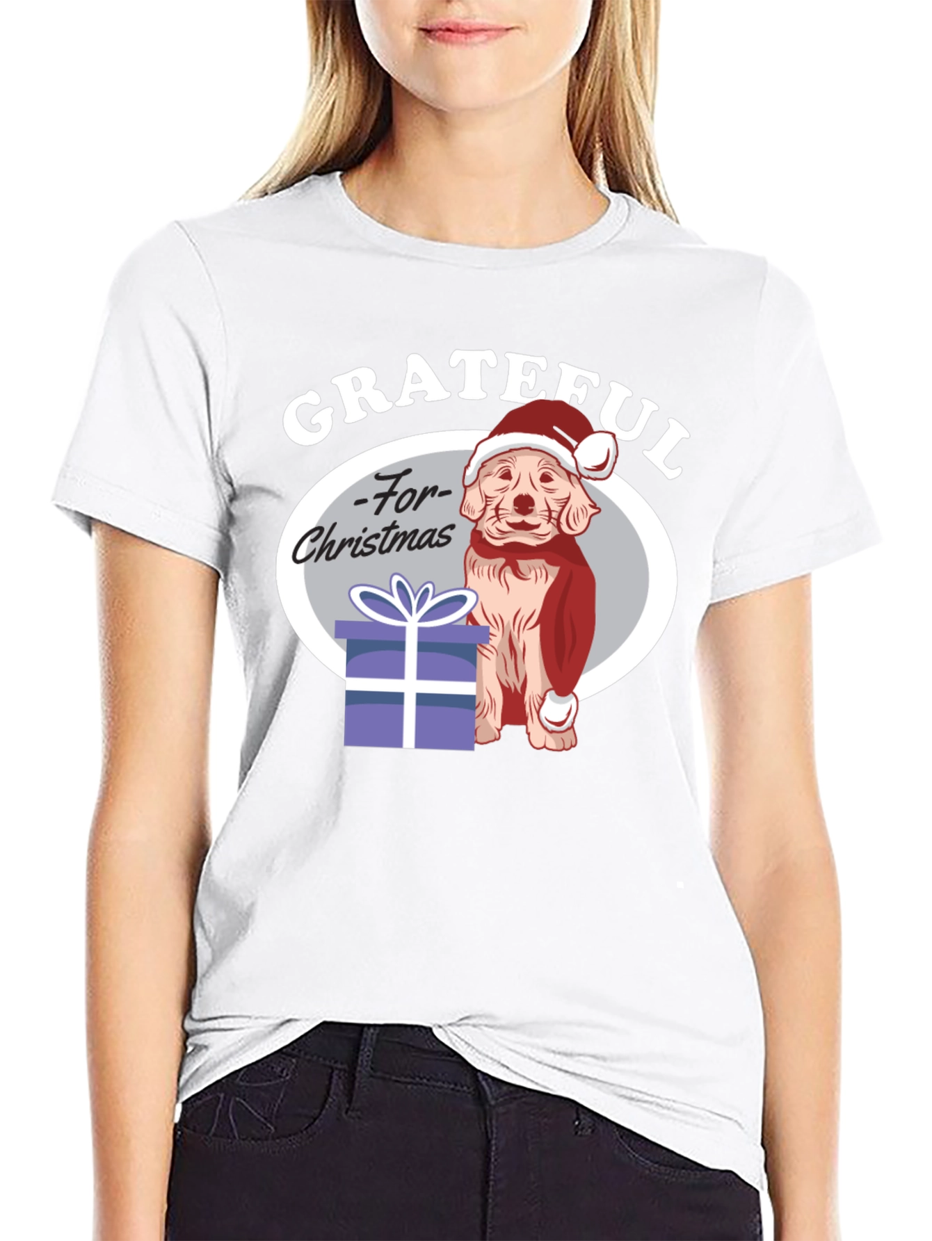 Grateful for Christmas Dog T-Shirt