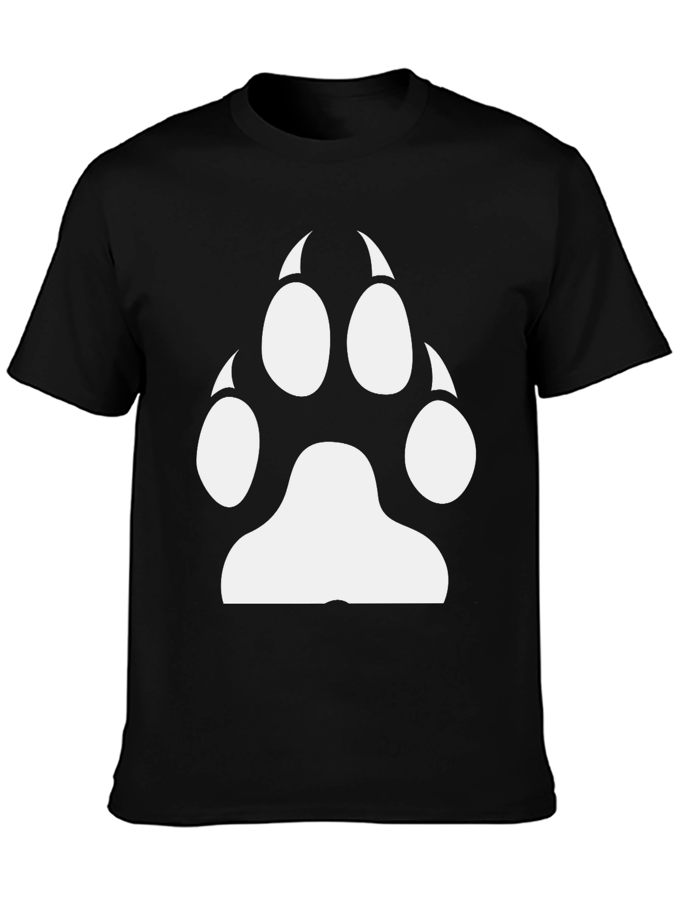 Cool Black Tee with White Paw Print Graphic
