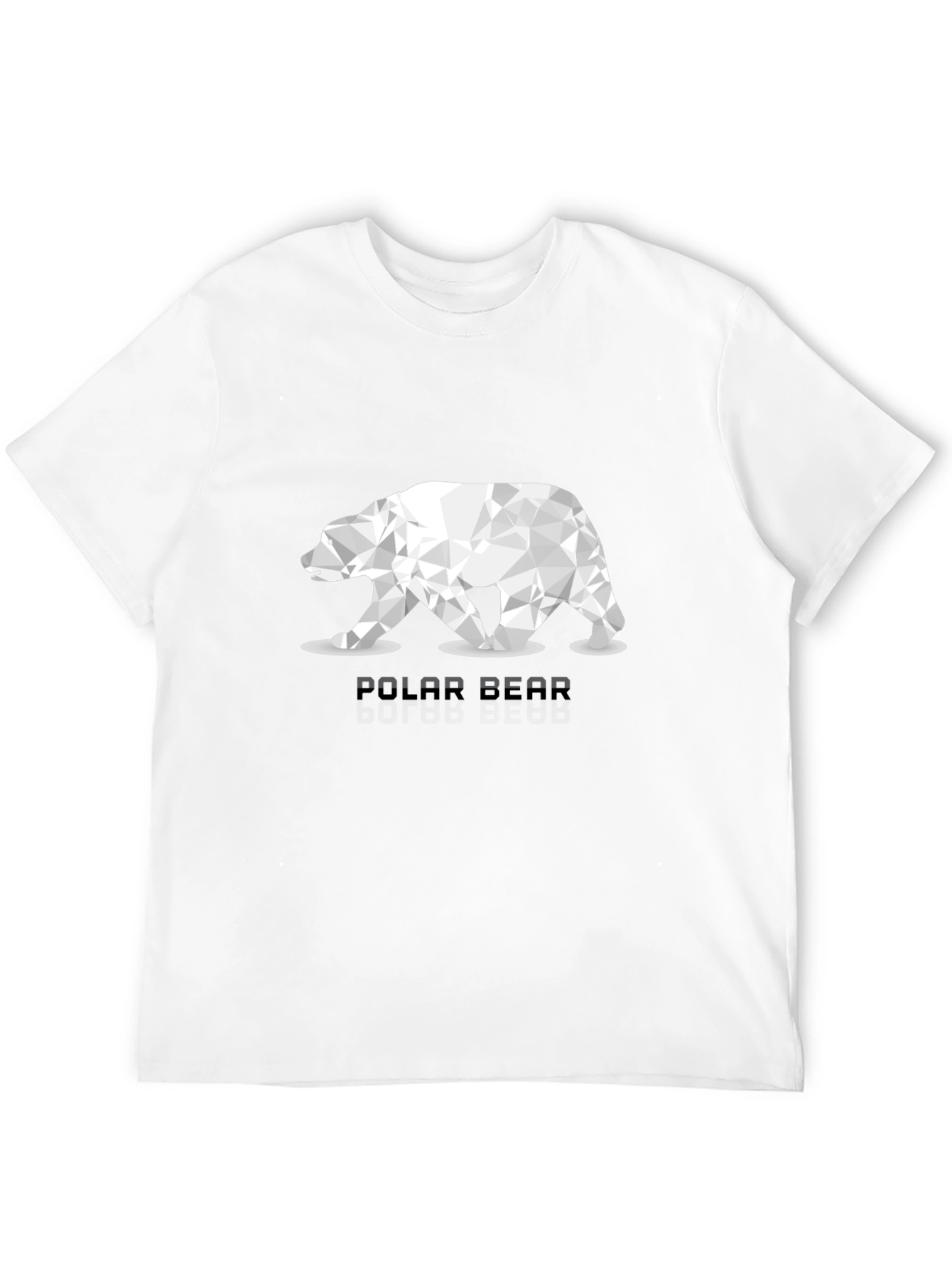 Geometric Polar Bear Graphic T-Shirt - Black