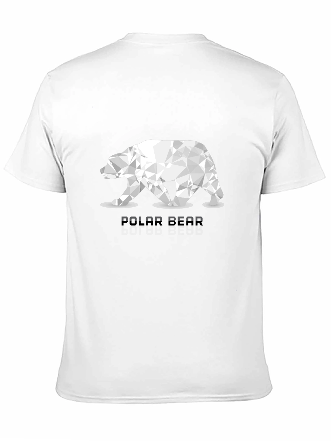 Geometric Polar Bear Graphic T-Shirt - Black