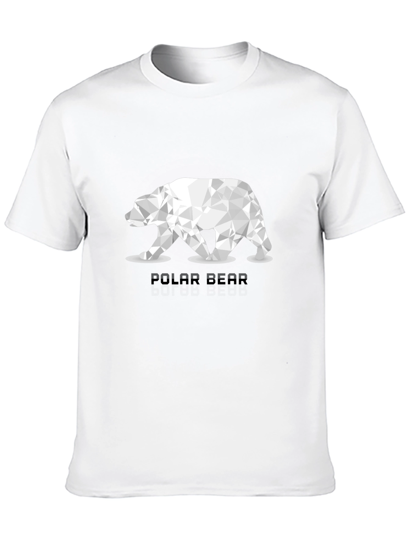 Geometric Polar Bear Graphic T-Shirt - Black