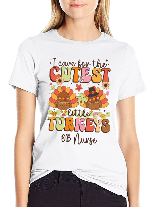 Cute Turkey OB Nurse T-Shirt
