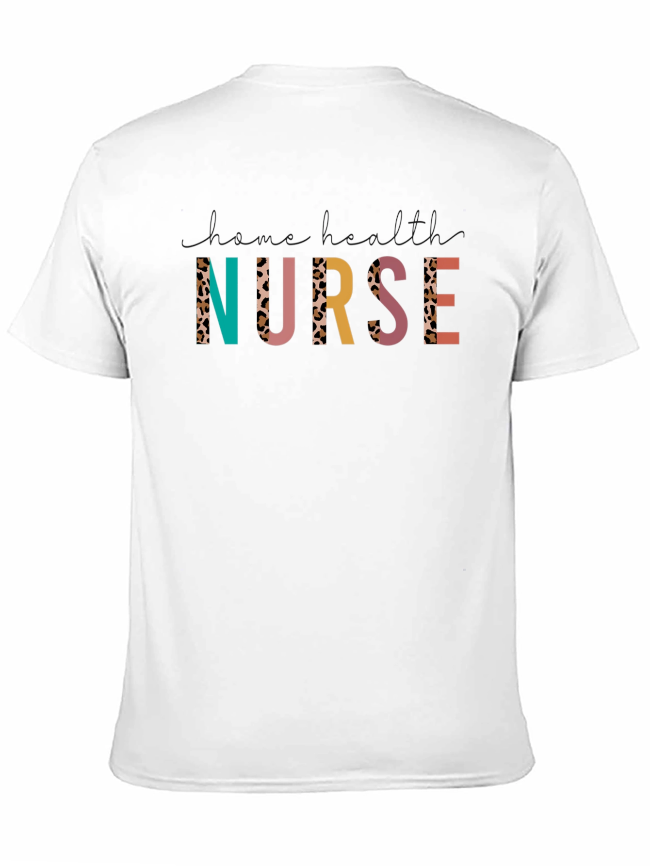Trendy Nurse T-Shirt with Leopard Print Accents
