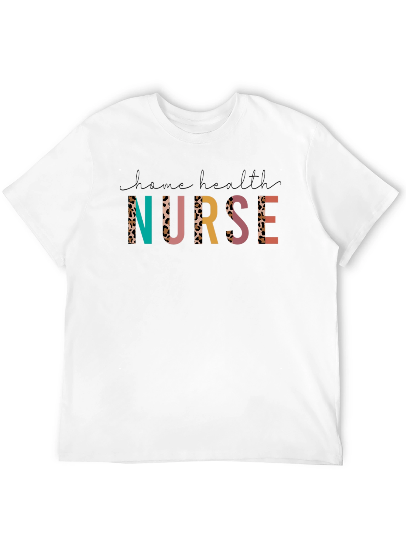 Trendy Nurse T-Shirt with Leopard Print Accents