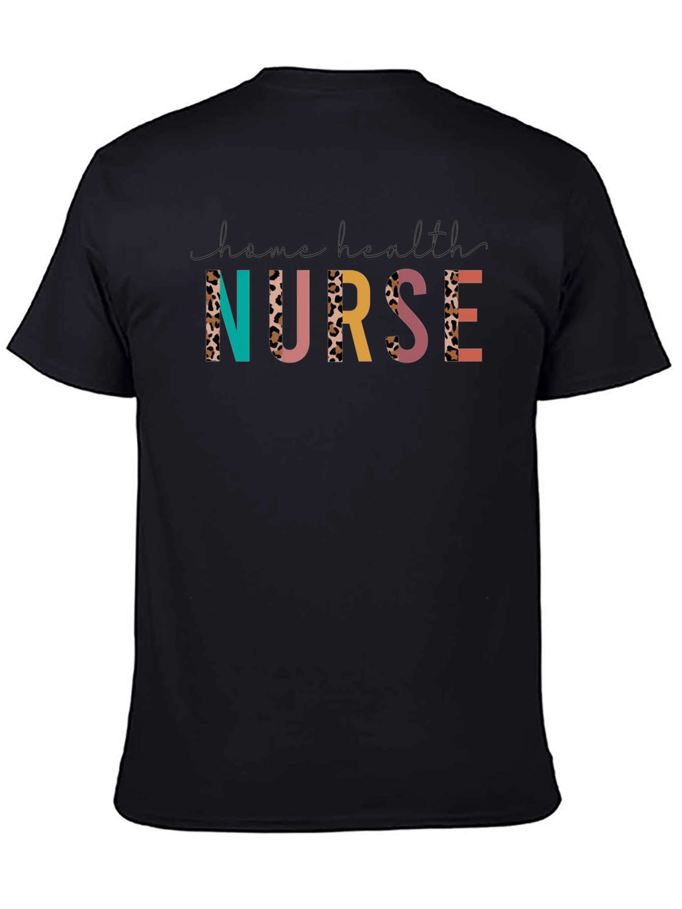 Trendy Nurse T-Shirt with Leopard Print Accents