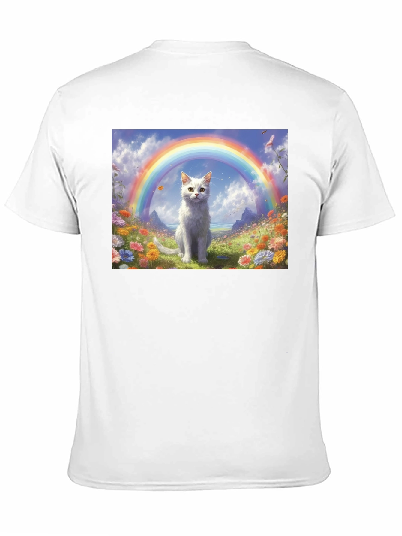 Cat Rainbow Field T-Shirt - Unique Design