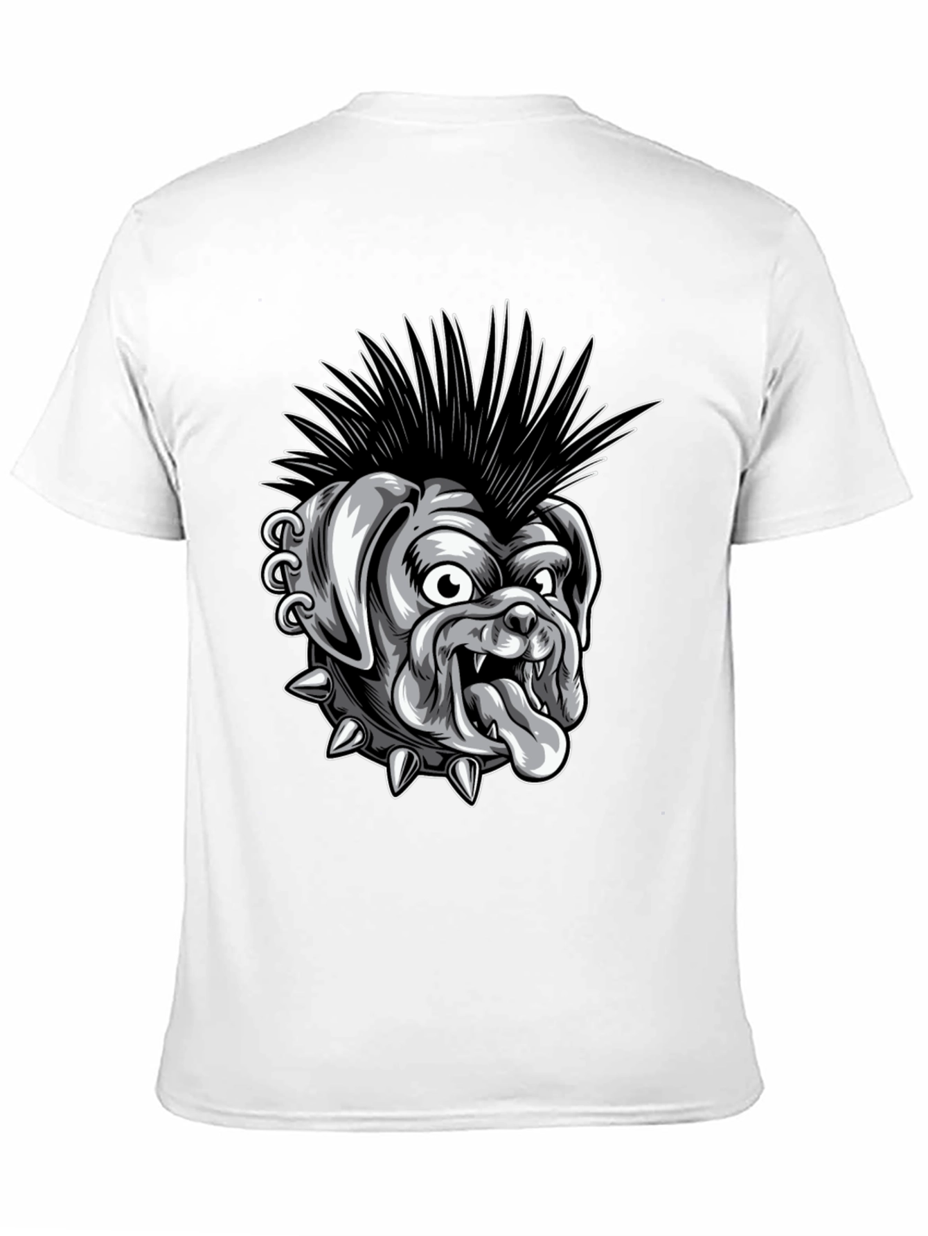 Punk Bulldog Graphic T-Shirt - Black Cotton Tee