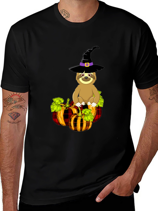 Sloth Witch Pumpkin T-Shirt: Halloween Apparel