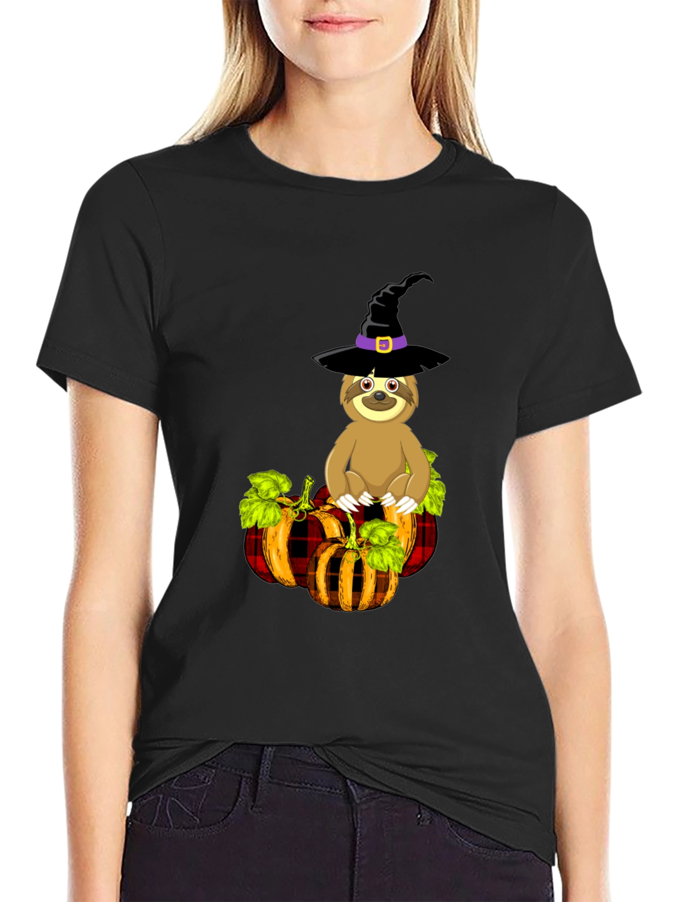 Sloth Witch Pumpkin T-Shirt: Halloween Apparel