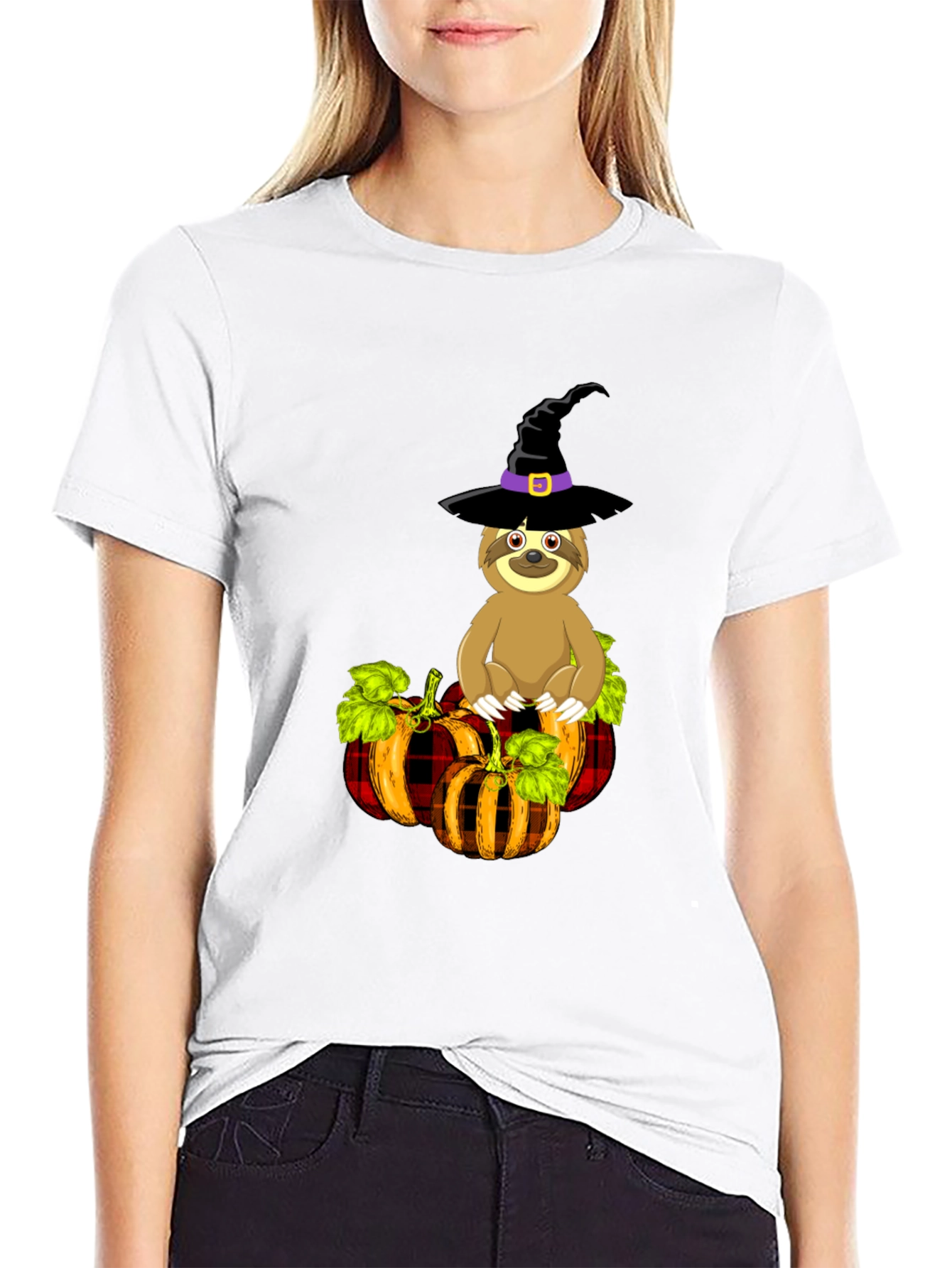 Sloth Witch Pumpkin T-Shirt: Halloween Apparel