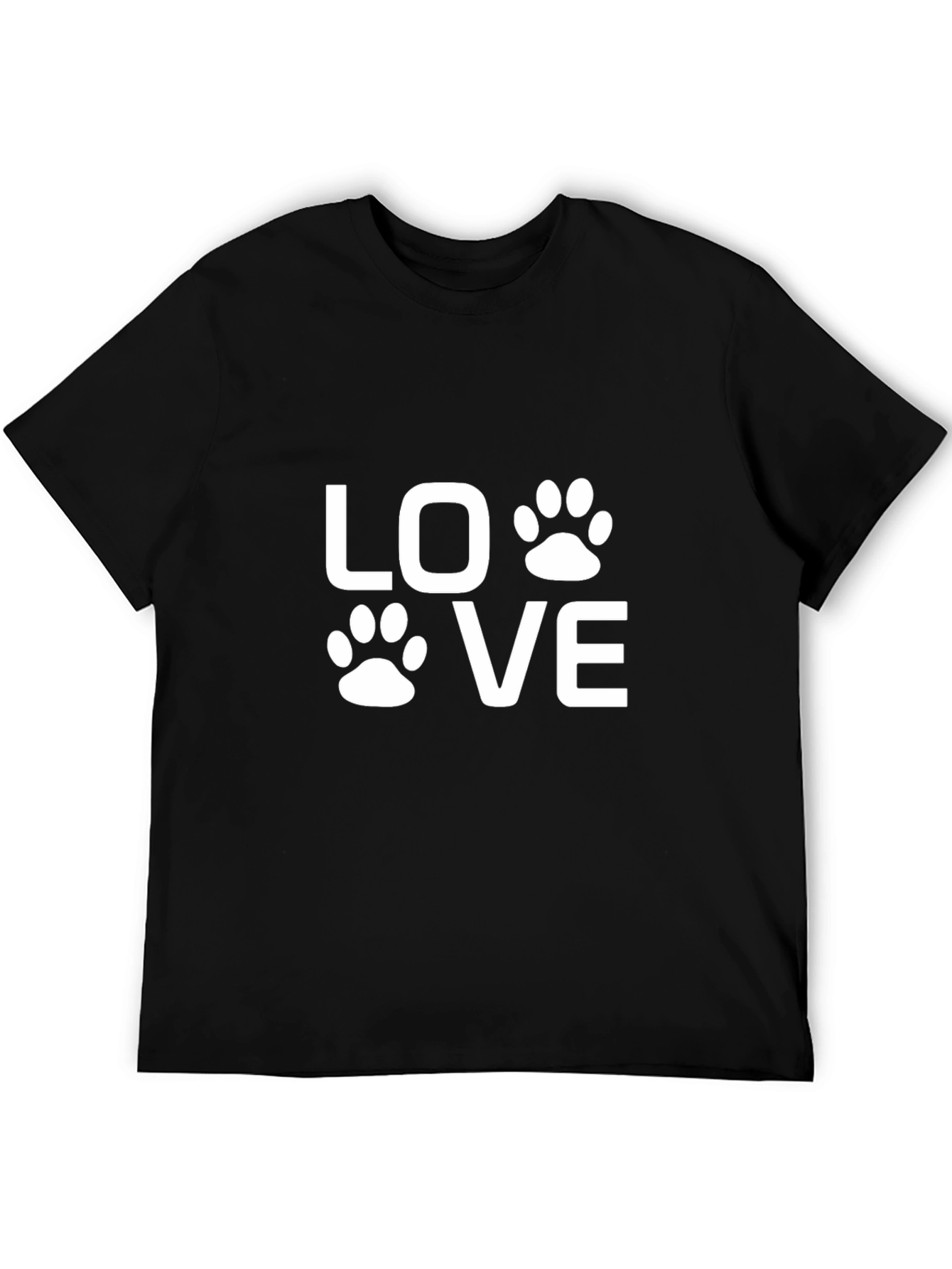 Love Paw Print Graphic Tee - Black Unisex T-Shirt