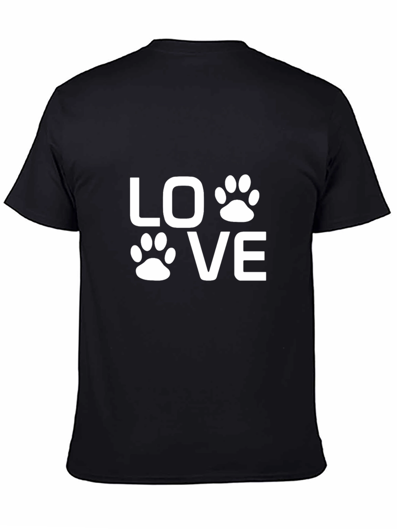 Love Paw Print Graphic Tee - Black Unisex T-Shirt